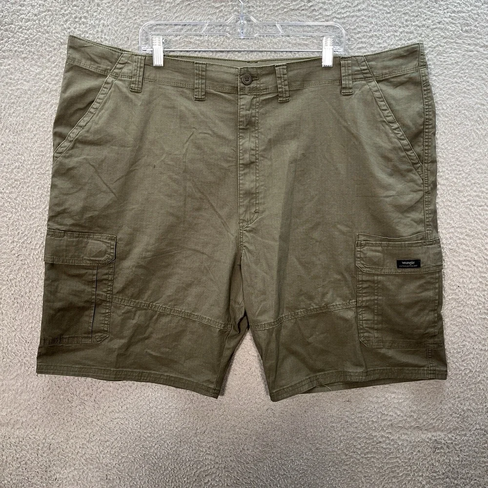 Wrangler‎ Shorts Mens 48 Green Ripstop Relaxed Cargo Workwear Grunge Outdoors *